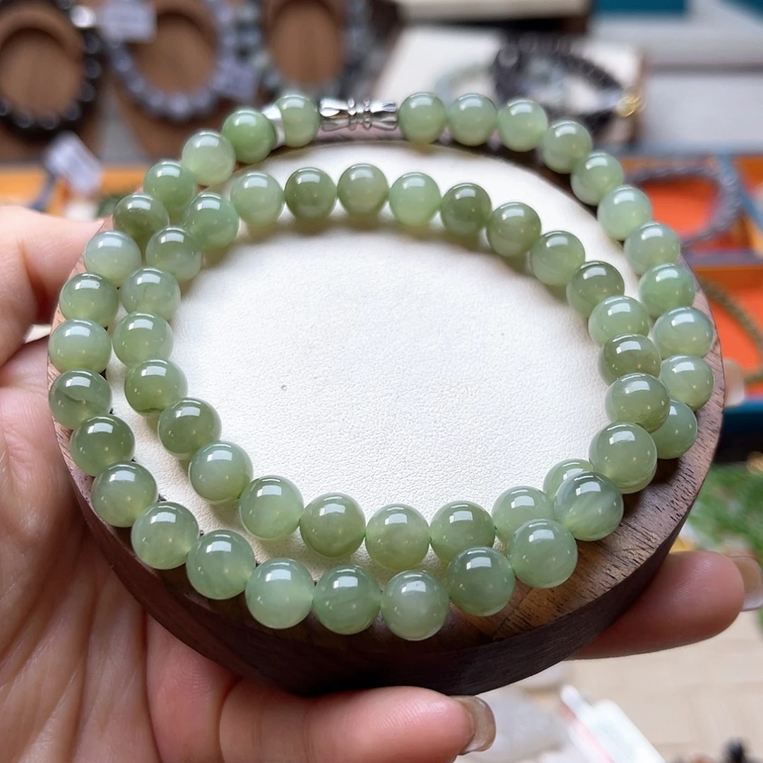 和田玉未镶嵌手串A24卡8