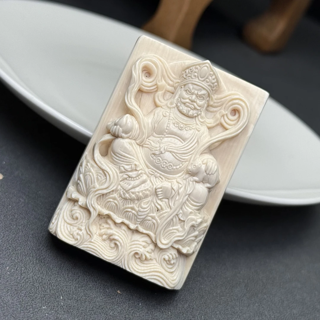 W1013天然猛犸牙 黄财神 42×62×21mm支持鉴定假一罚四