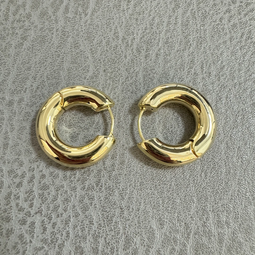 18k素金百搭耳圈