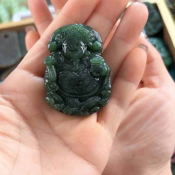 和田玉（碧玉）吊坠(不含链)未镶嵌开***恼