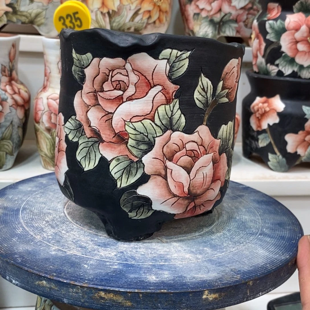 紫砂花盆水晶花盆106