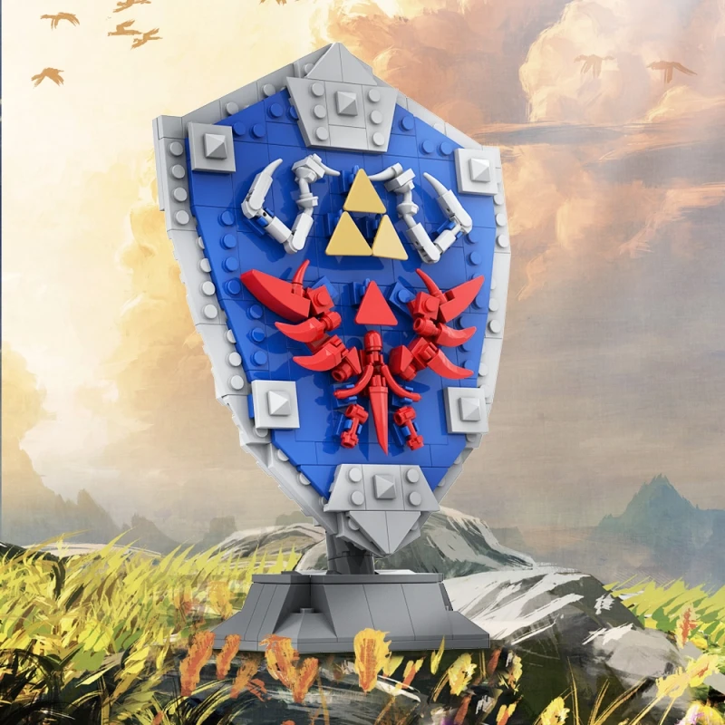 积木玩具林克的盾牌塞尔达周边系列拼装组装拼插模型高砖零件玩具