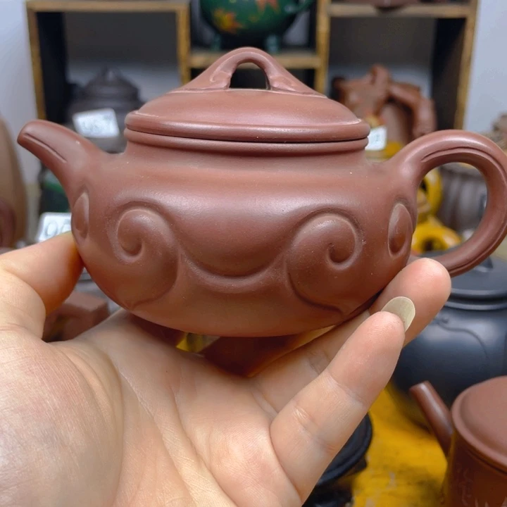 茶壶紫砂紫砂壶微瑕底槽清仿古如意260cc微微微瑕