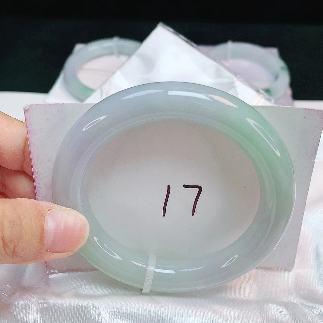 翡翠未镶嵌手镯圆条54.2