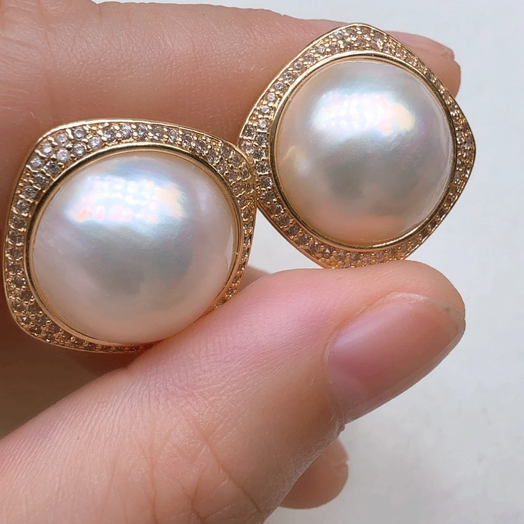 耳饰未镶嵌拼合珍珠（马贝珠）