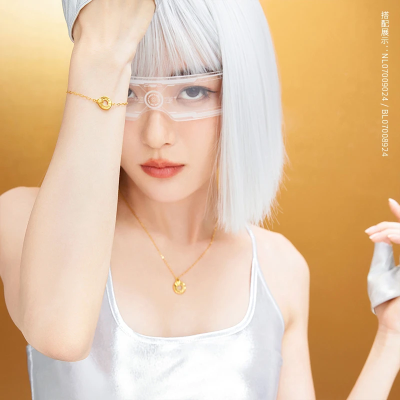 金至尊珠宝时尚灵蛇项链黄金足金硬金套链本命年蛇计价NL07009024