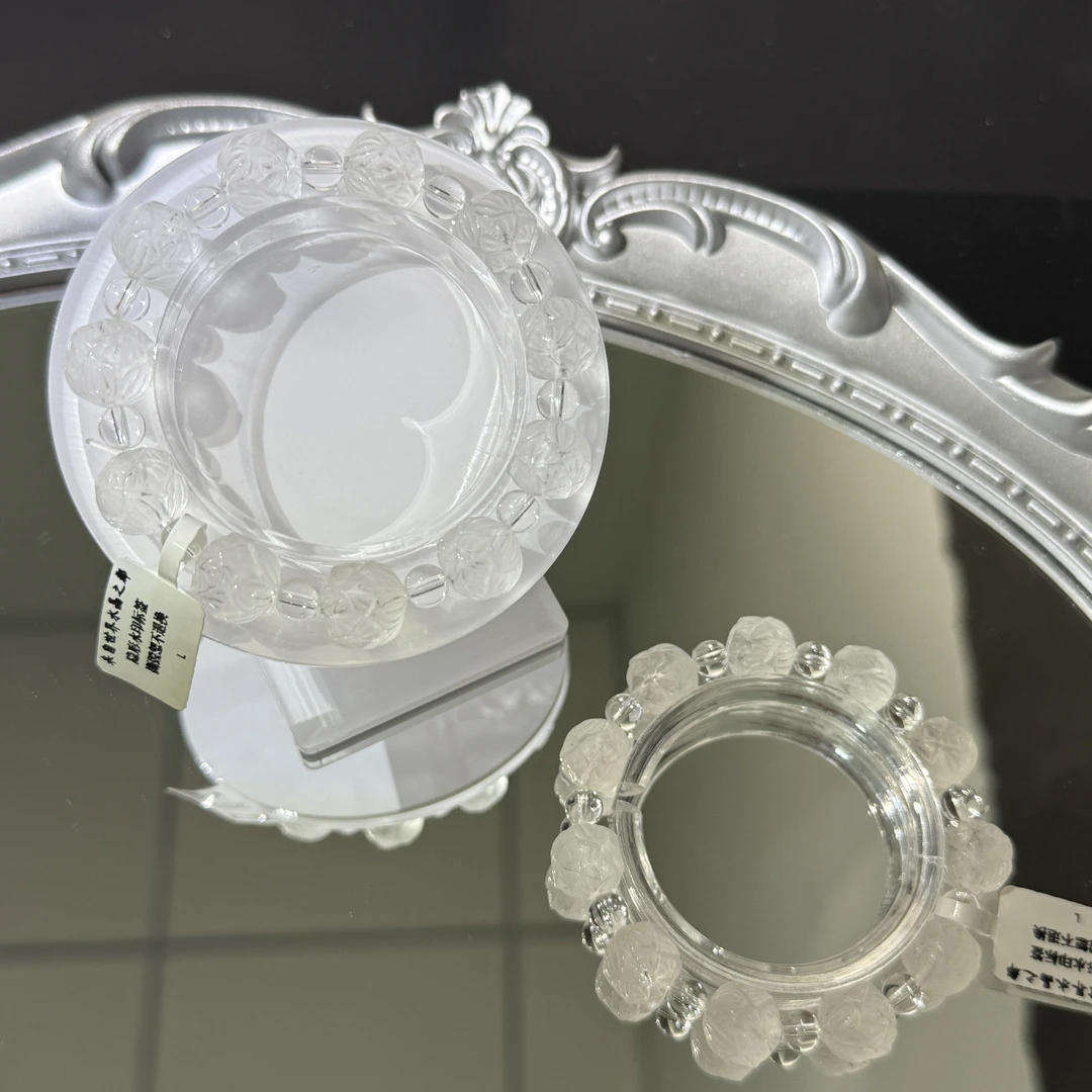 精工白水晶莲花W103手链手串约12mm百搭单圈素款简约多样性发一