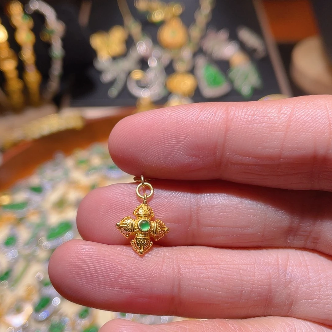 翡翠吊坠(不含链)银S925镶嵌