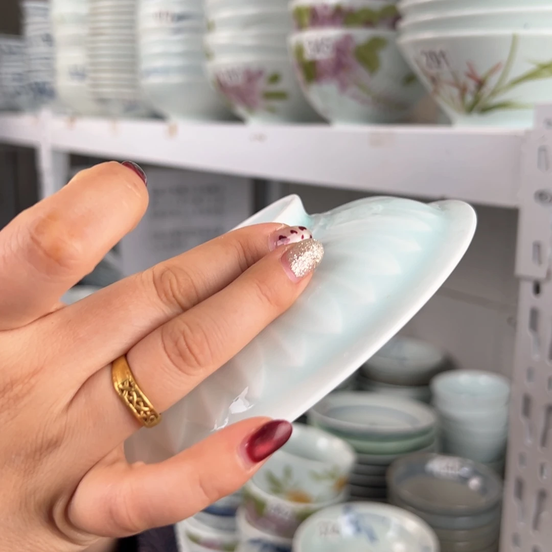 微瑕福利玉泥7寸宽边高足盘（单只装）