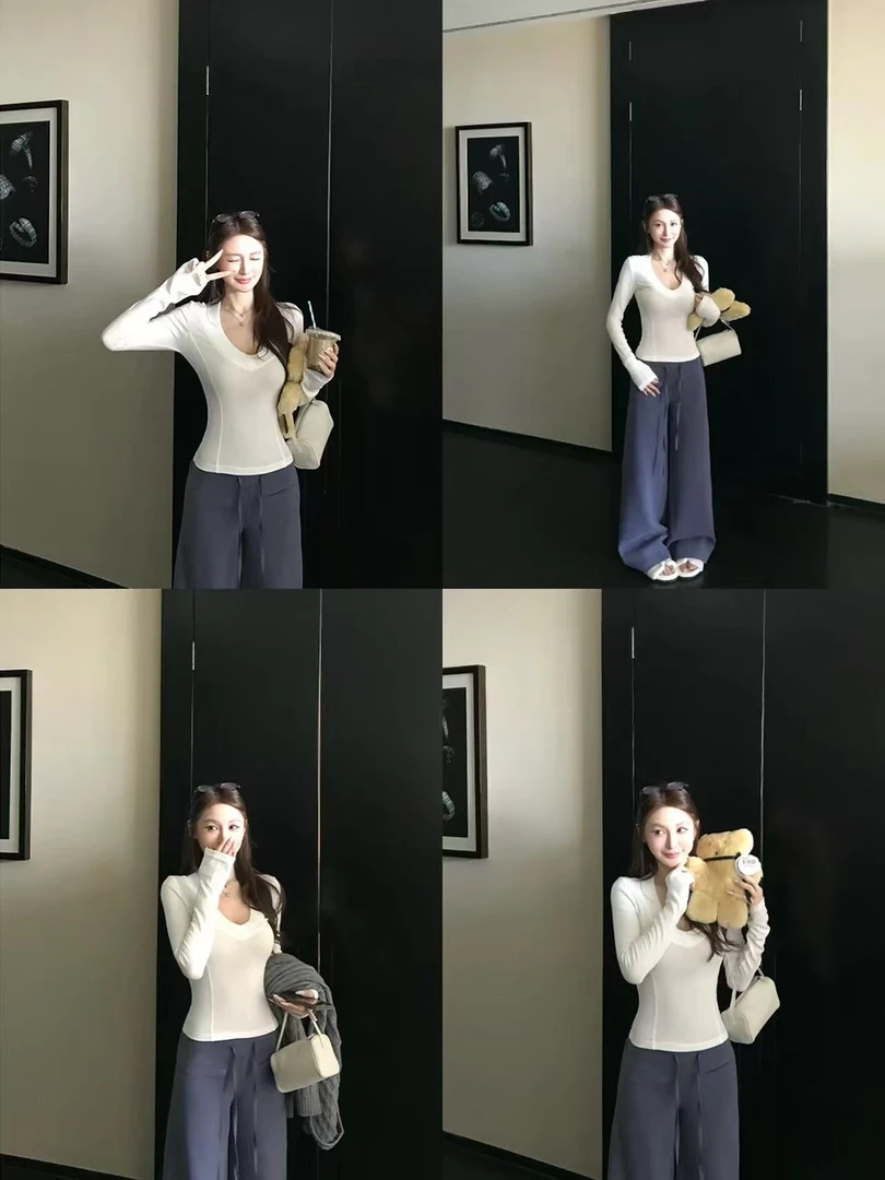 mo直角肩   加绒妖精长袖#13017