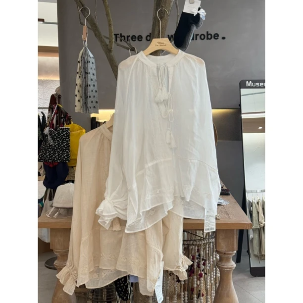 卡麦酱-SA 流苏系带娃娃衫 5822