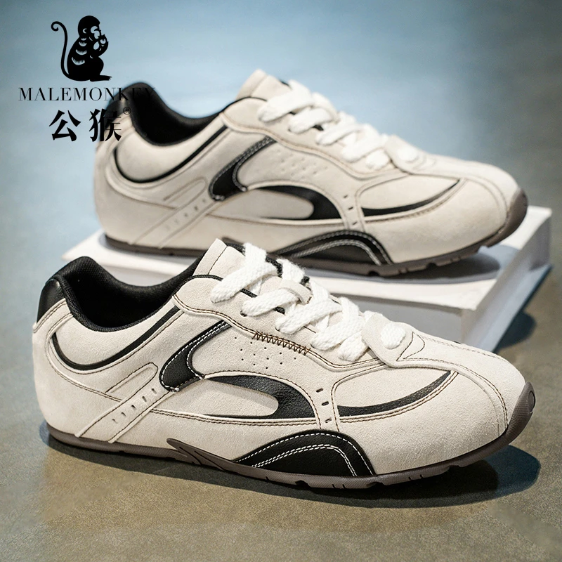 公猴男鞋夏季透气复古百搭板鞋男士耐磨赛车鞋防滑软底德训鞋PT77