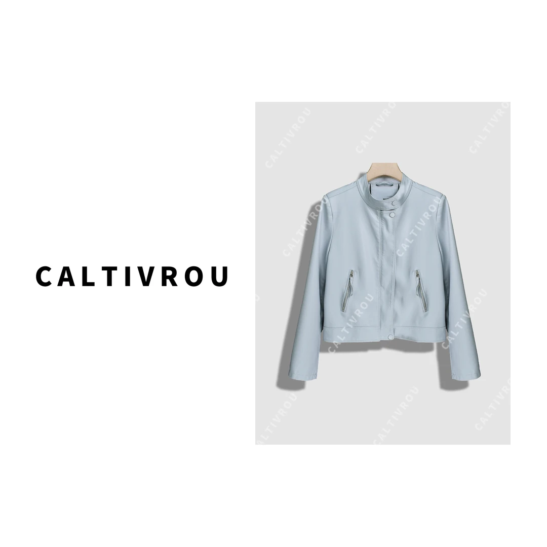 Caltivrou皮衣外套女港风时尚洋气爆款春季机车pu短款夹克Y14945