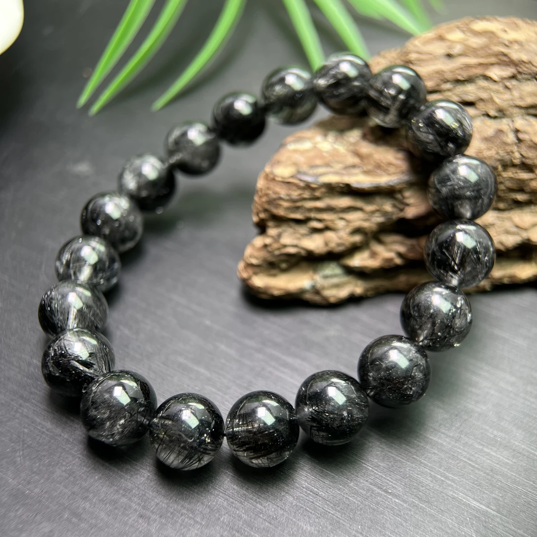 Ⅰ密发黑发晶水晶圆珠单圈手串6-14mm+ FX-5662