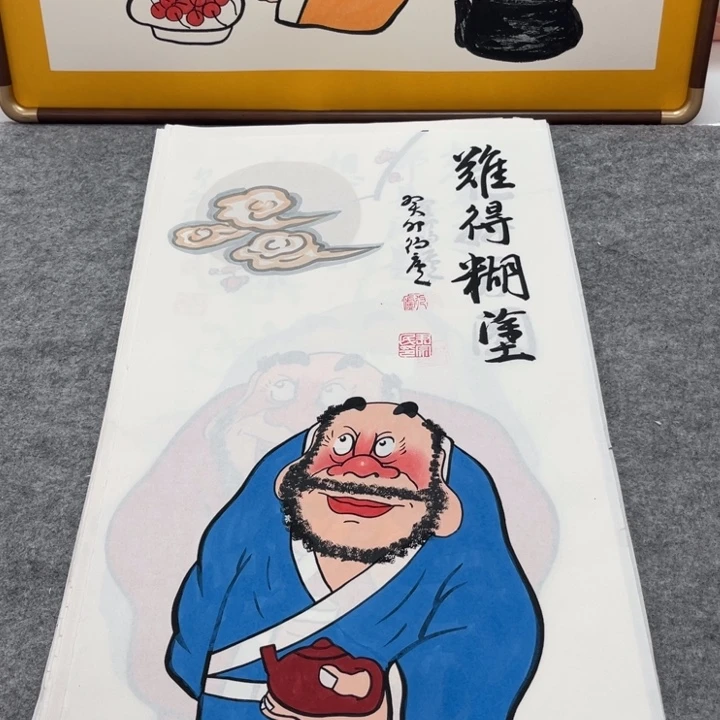 国画手绘禅意画一物一拍