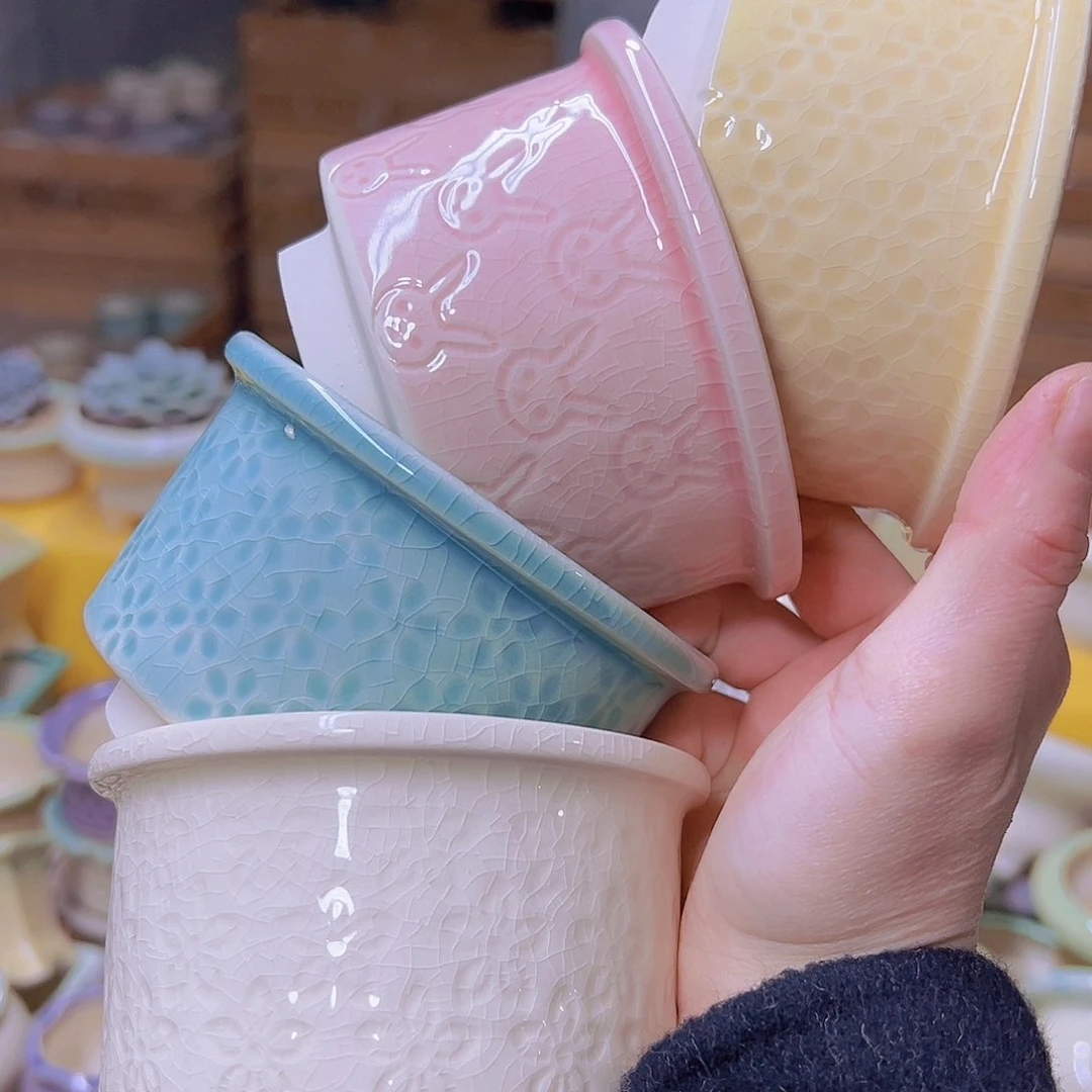 红陶陶瓷花盆当场满12包邮