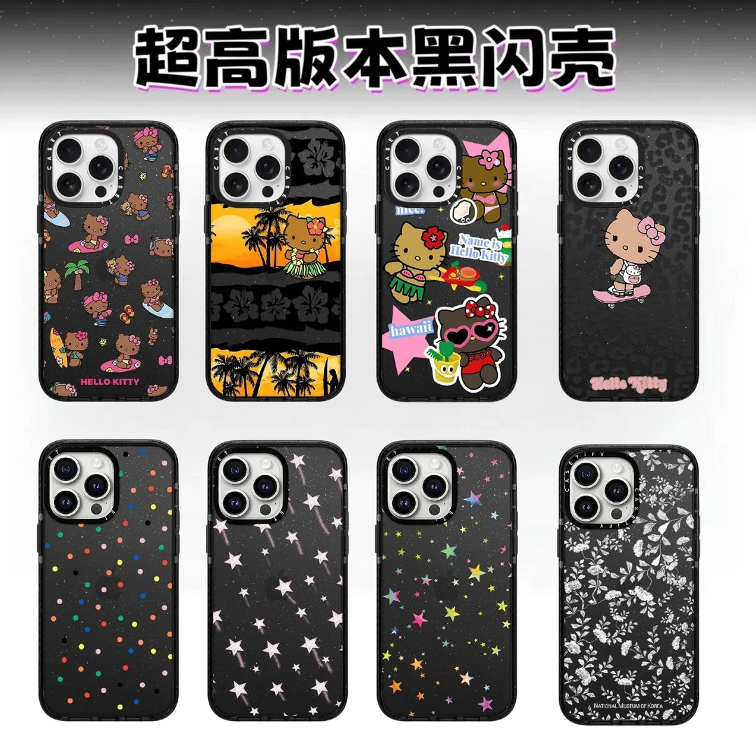 【黑闪亚克力KITTY】CASE潮牌苹果iPhone1516Promax手机壳