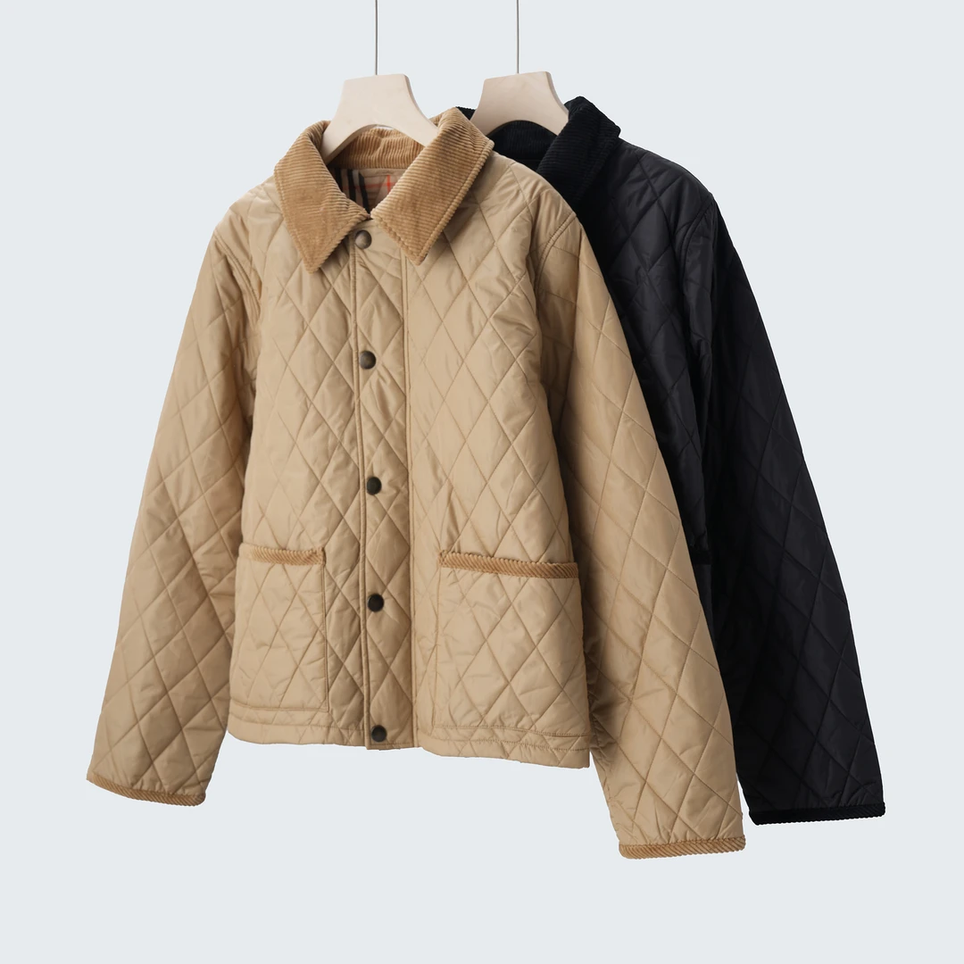 【黄金甲】秋冬必备棉服系列中古棉服英伦风棱格经典百搭显瘦 06032