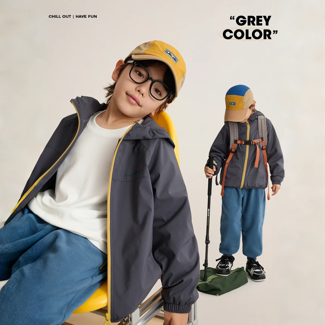 童装秋季冲锋衣秋冬款儿童防风防水保暖亲子连帽外套休闲风韩版