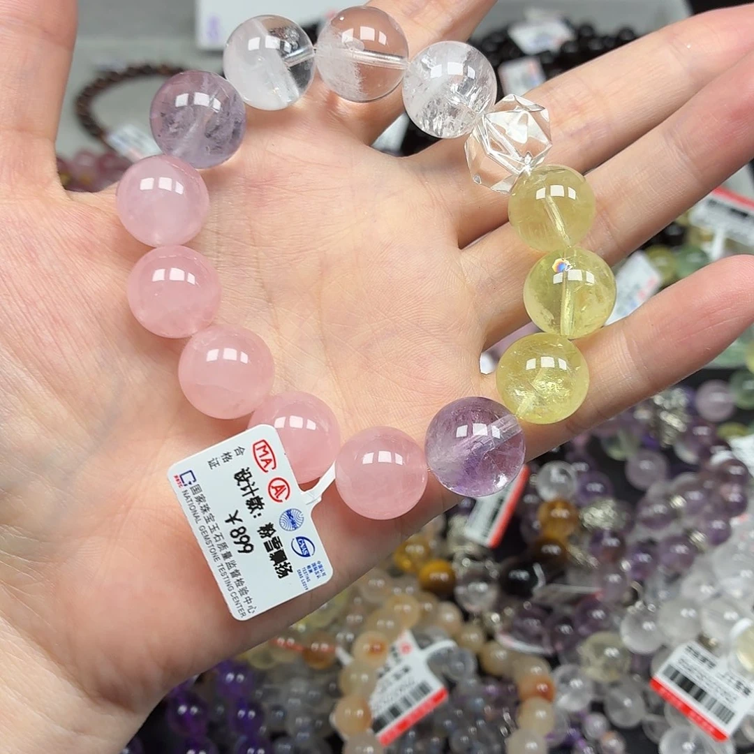未镶嵌手串水晶卡14+设计款粉雪飘扬25