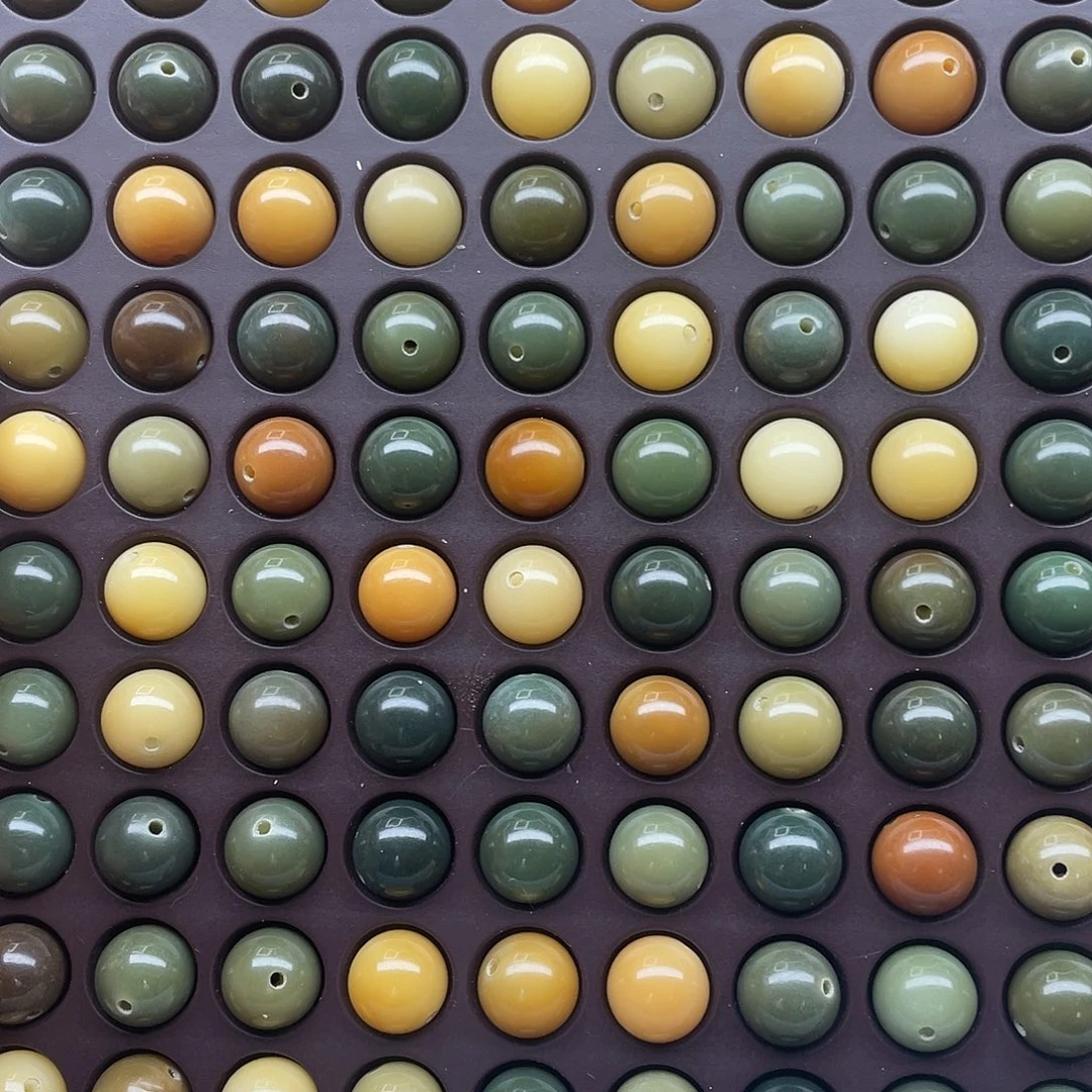 白玉菩提吊坠精品12多宝圆100颗