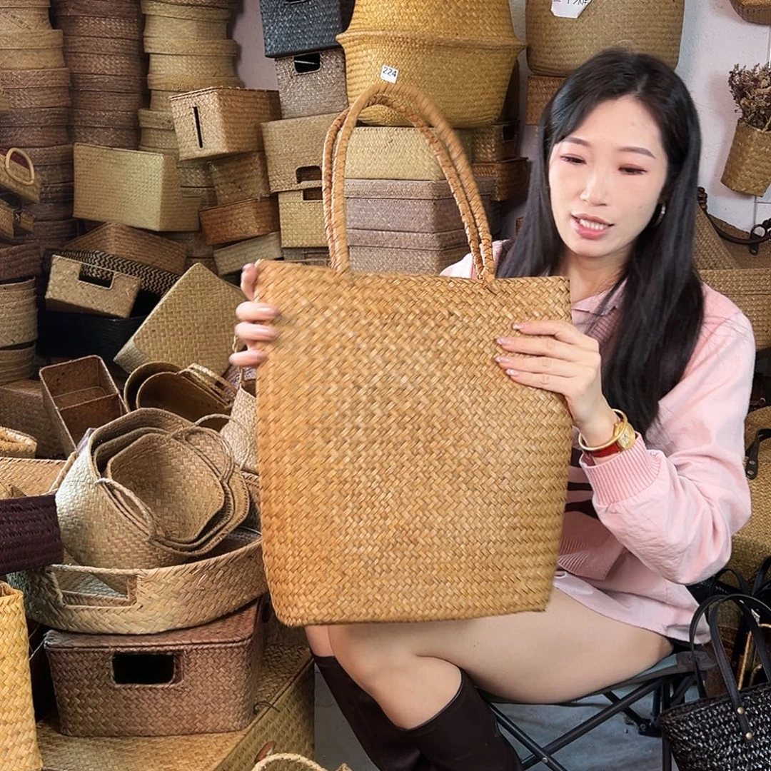 编织带草编包/草编收纳盒微瑕疵