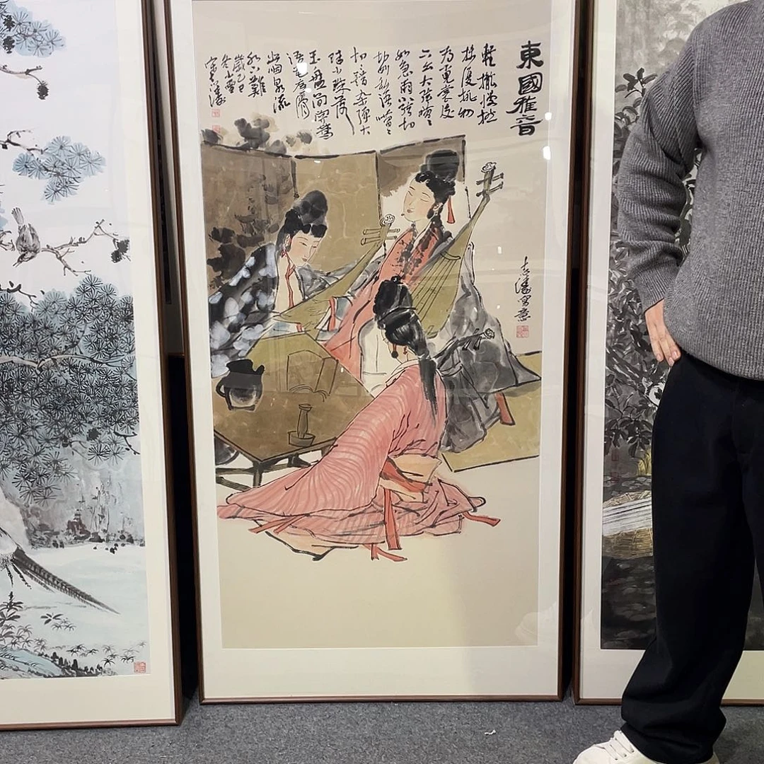 国画手绘画作品带框80/160