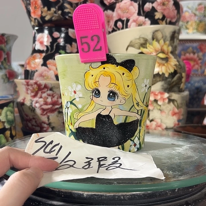 景德镇幸运花盆手绘韩式花盆