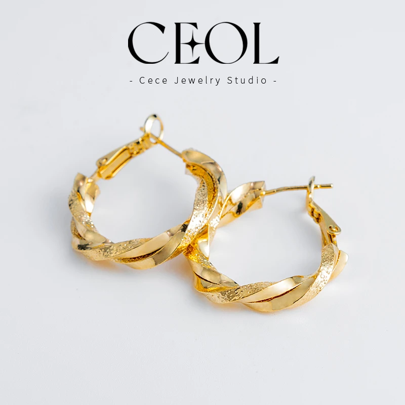 铜合金耳饰 CEOL 法·【波浪年华】春夏  轻奢复古耳钉 N018153