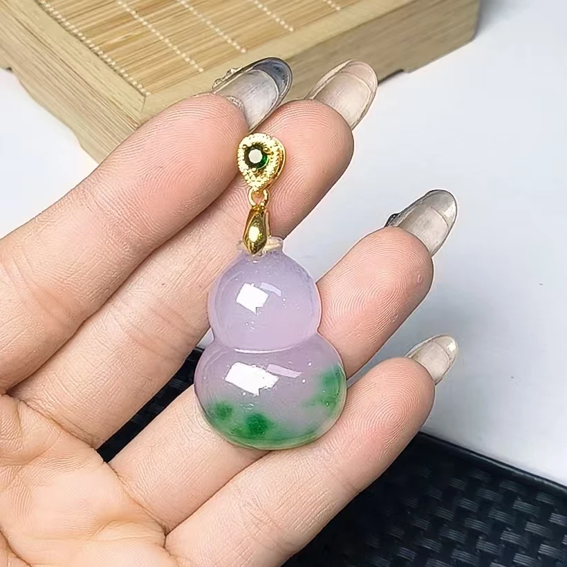 （聚宝严选）D010紫绿葫芦吊坠精致气质妈妈款时尚精美