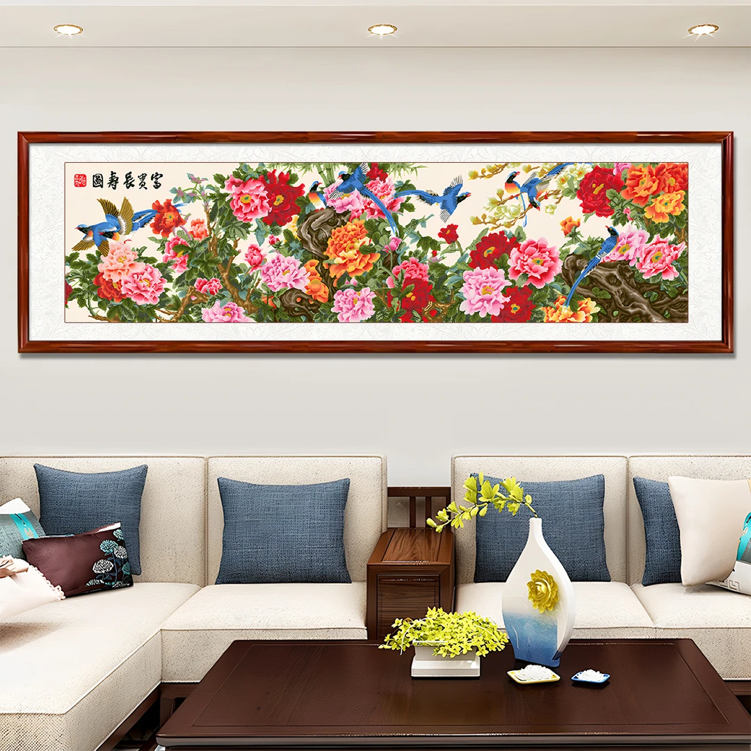 富贵长寿图十字绣2025新款刺绣高端客厅大气花卉手工刺绣花开富贵