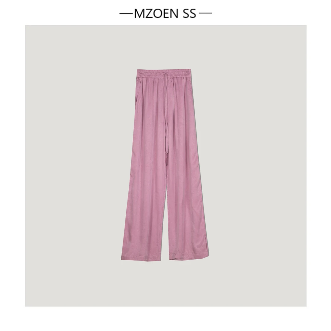 【MZOEN SS】铜氨丝砂洗直简休闲裤7PSZG063