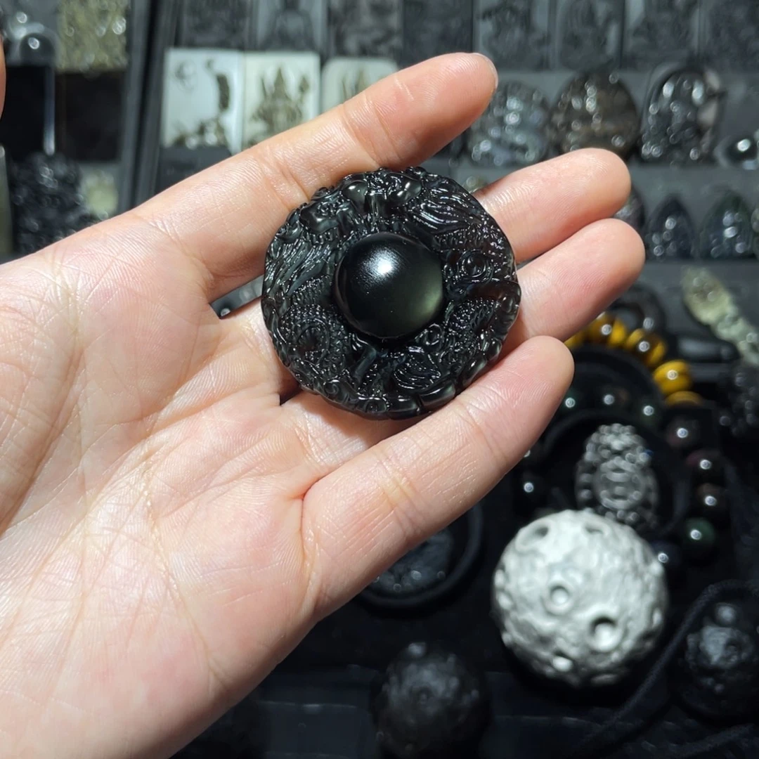 龙***钦黑曜岩未镶嵌手链