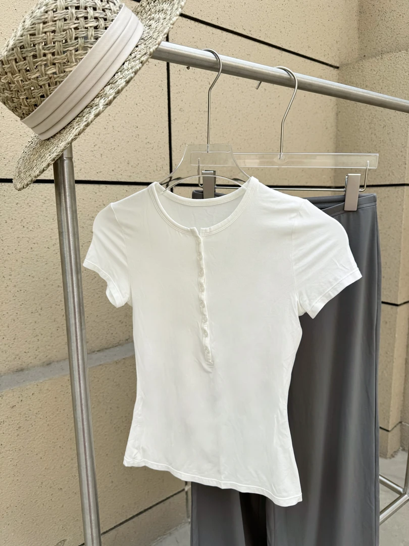 新款面膜T瑜伽服女桑蚕丝运动短袖修身透气上衣跑步健身服显瘦T恤