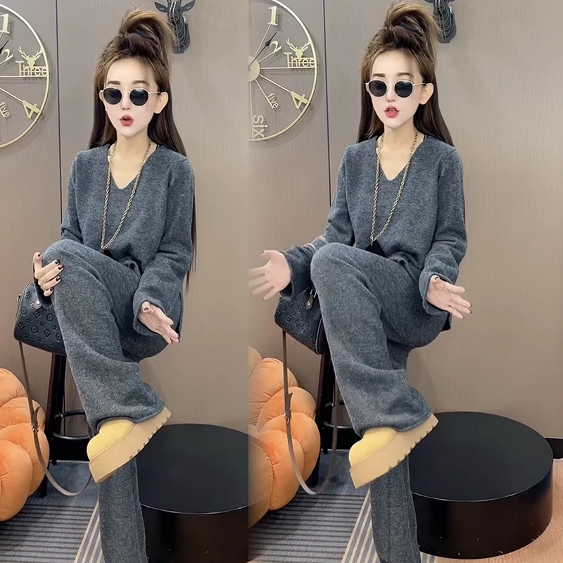 2025秋季新款时尚显瘦气质网红高档套装女高级百搭宽松大码两件套