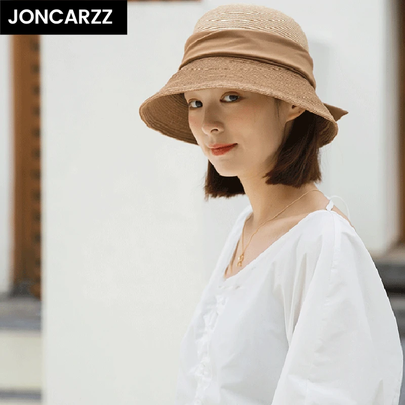 JONCARZZ防晒太阳帽女时尚出游新款草帽夏季百搭可折叠遮阳渔夫帽