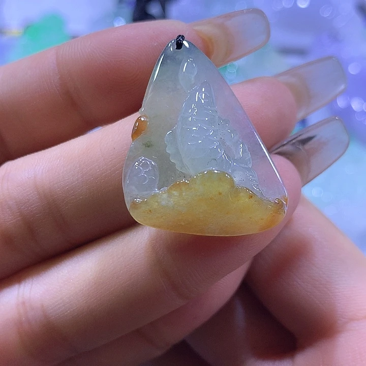 颈饰未镶嵌翡翠天然翡翠A货吊坠