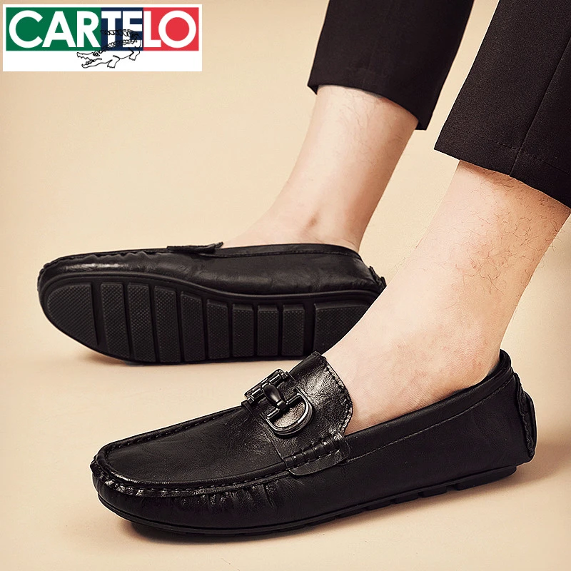 豆豆鞋男鞋2025新款秋季懒人一脚蹬百搭乐福休闲鞋子男士皮鞋男款