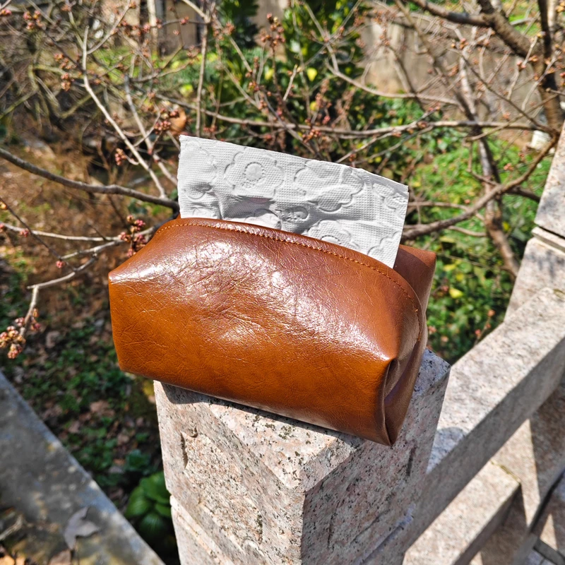 油蜡皮革创意纸巾盒客厅高档轻奢纸抽盒玄关茶几卧室仿真皮抽纸盒