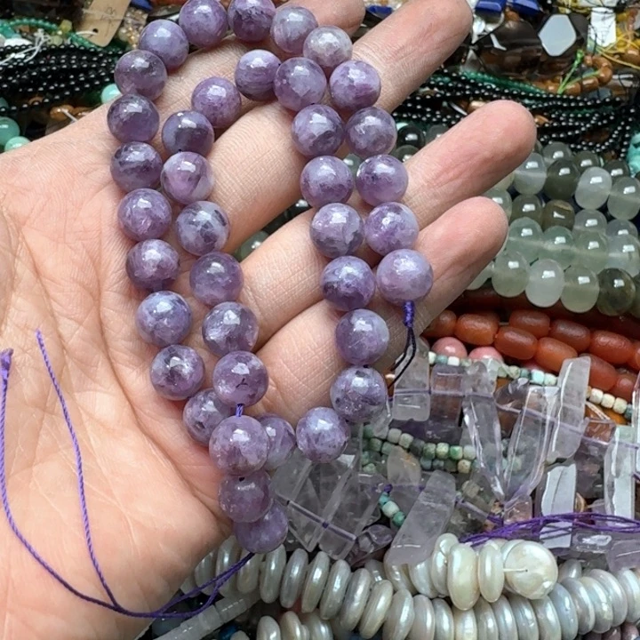 合金玛瑙/玉髓珠宝半成品一条10mm紫祖母晶