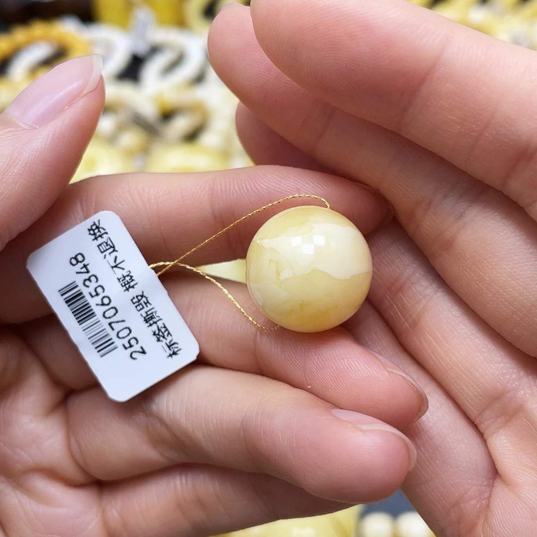 未镶嵌蜜蜡裸石圆珠16.7mm