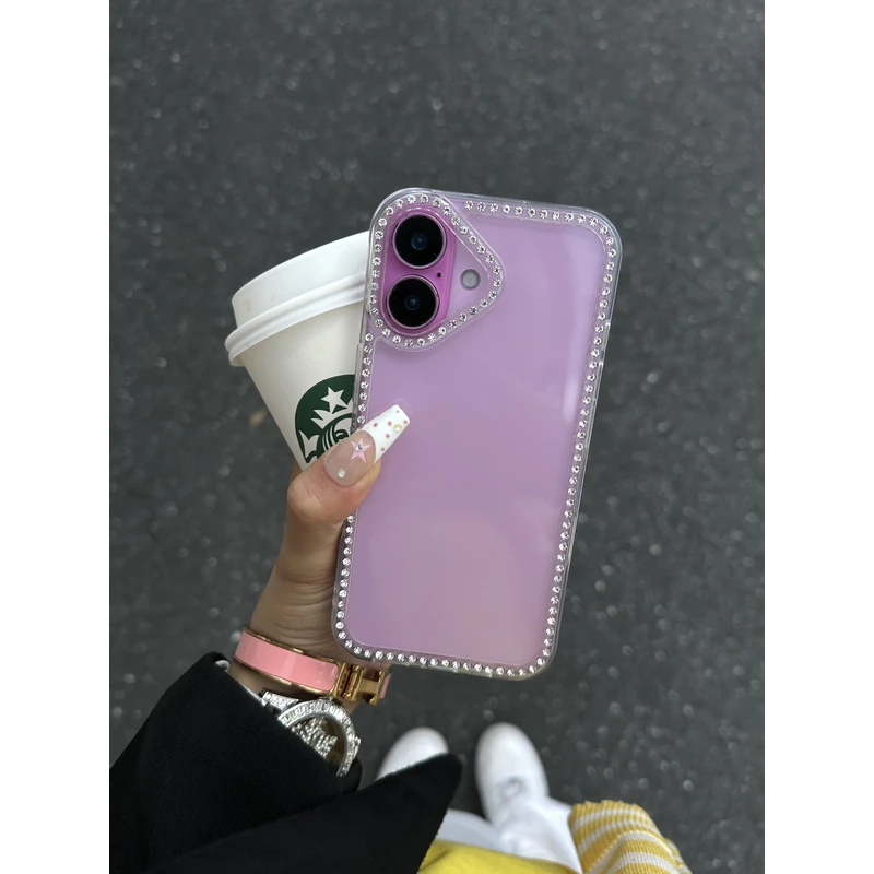 简约韩女闪钻适用苹果16promax手机壳15新款14防摔13女款12透明11