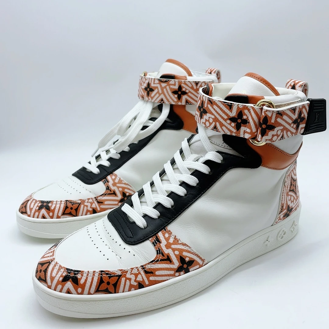 95新 LouisVuitton/路易威登 38码女士拼色高帮板鞋my145