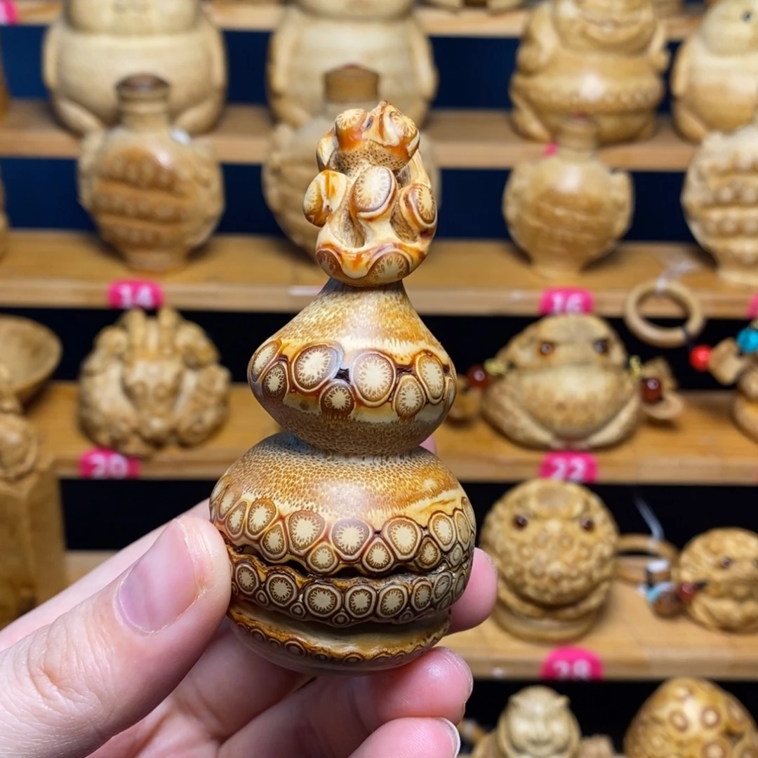 竹福禄竹雕手把件