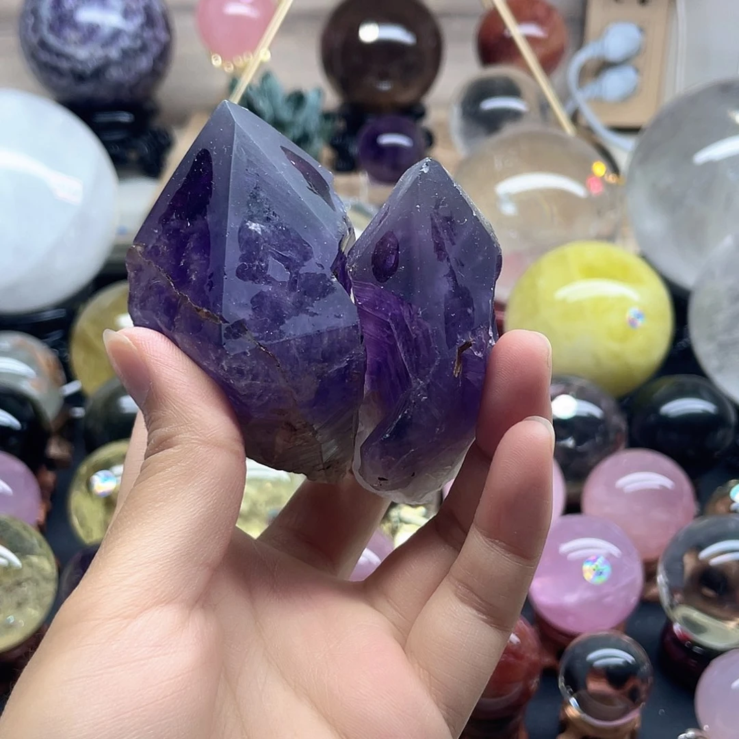 紫水晶原石两个A194未镶嵌水晶