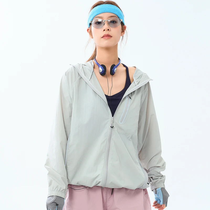 Harbe Wolfstan/悍爪狼户外透气宽松拼色连帽皮肤衣防晒情侣2568