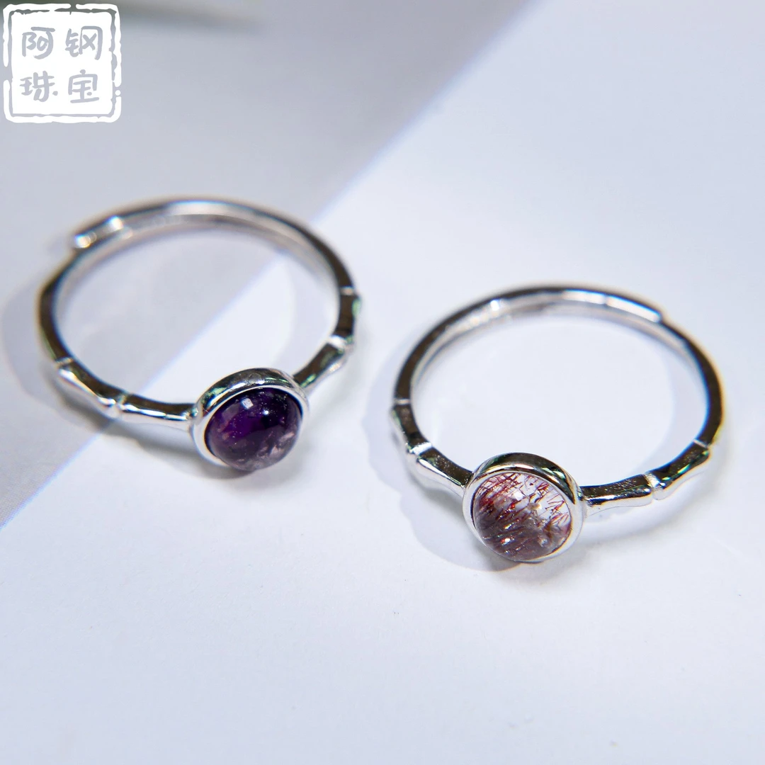 高品超七戒指天然水晶超七水晶S925银（不指定）多样性发其一CQ903