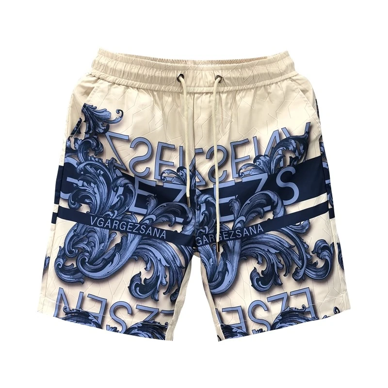 狄佛蒙特高端印花休闲短裤男潮牌欧货五分裤夏季薄款休闲百搭短裤