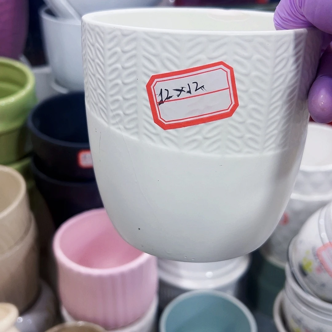 有孔外贸尾单陶瓷花盆凑单10米包邮