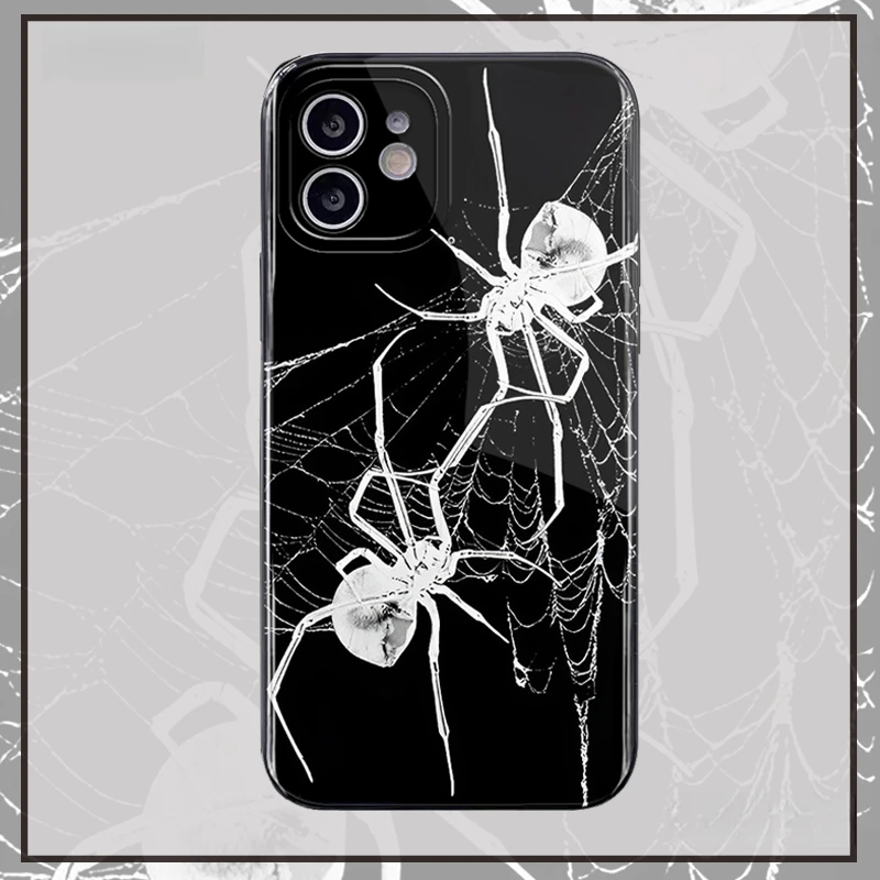 个性蜘蛛苹果15手机壳iPhone13/14promax防摔12/11卡通xr高级8p软